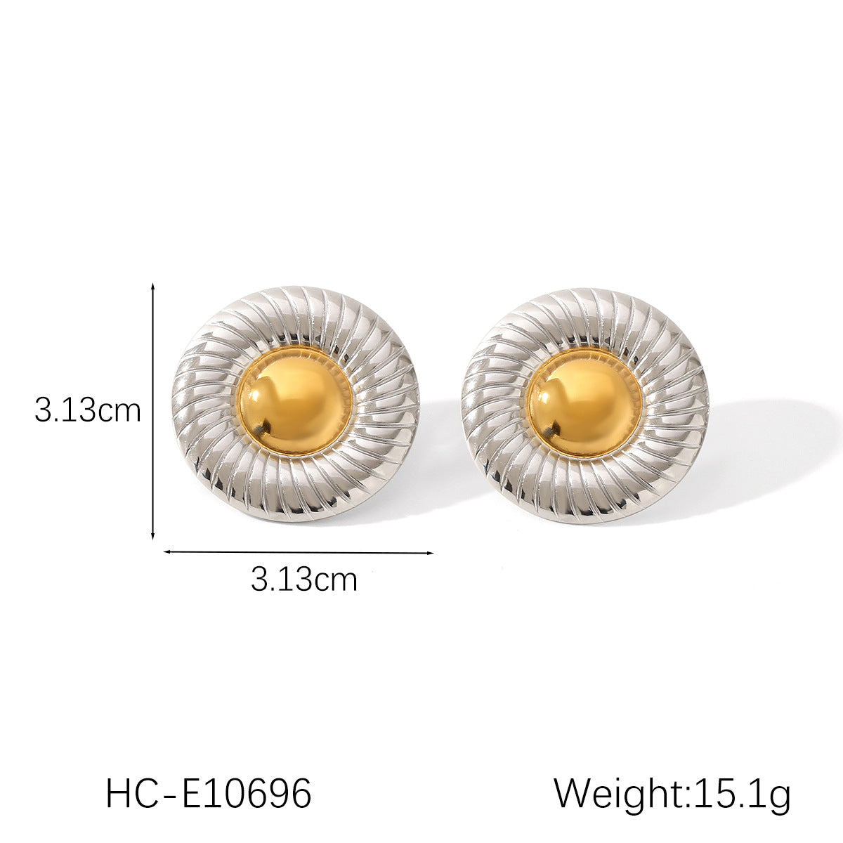 Gold And Silver Color Matching Geometric Stainless Steel Earrings For Women Niche Titanium Steel Earrings