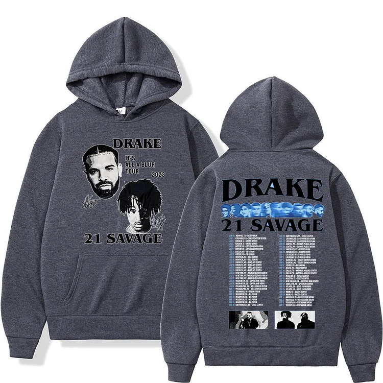 Rapper Drake Graphic Hoodie Hip Hop Oversized Sweatshirt Vintage Hoodies Streetwear at Hiphopee