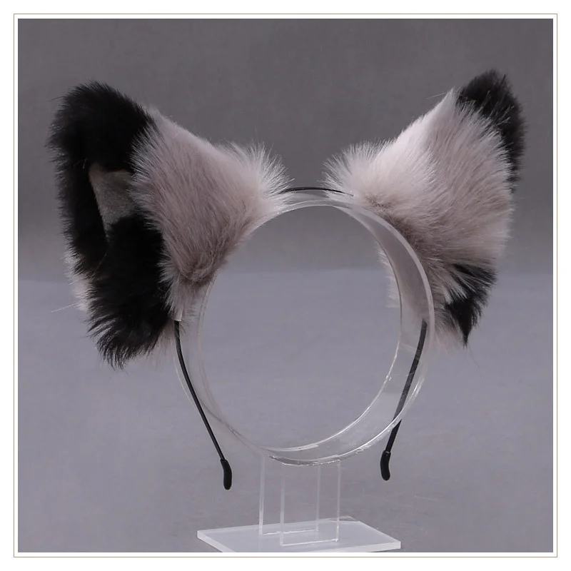 Billionm OJBK Fox Ear Headband Anime Cosplay Beast Ear Wolf Ears Girls Kawaii Handmade Plush Animals Hair Hoop Cute Cat Hair Accessories