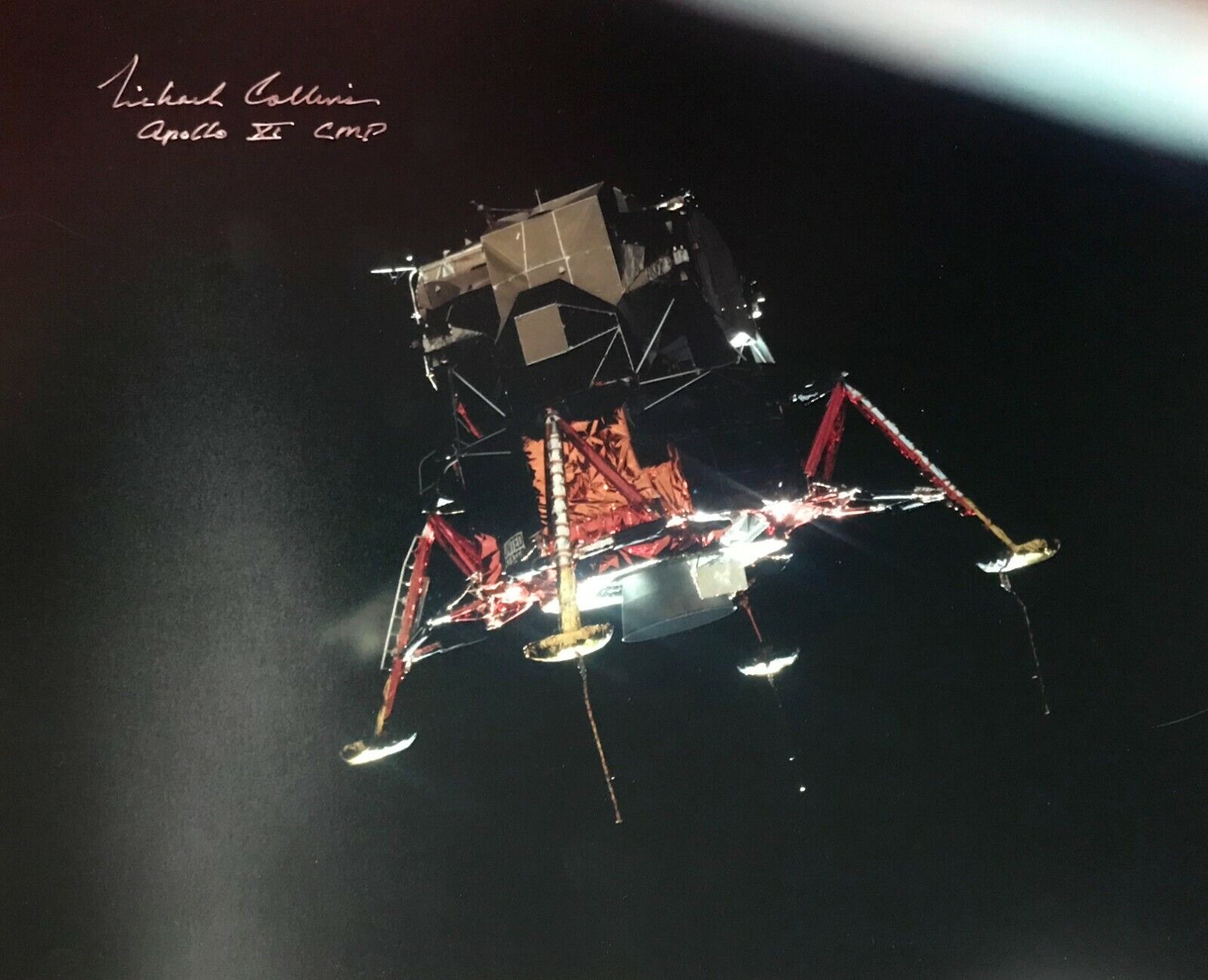 MICHAEL COLLINS APOLLO 11 SIGNED 11x14 LUNAR MODULE Photo Poster painting UACC SPACE AUTOGRAPH