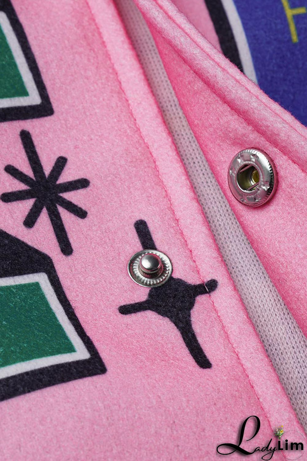 Pink Casual Print Patchwork Buckle Outerwear