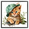 Cat - 18CT Stamped Cross Stitch 20*20cm/7.87*7.87in