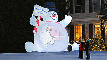 Giant Inflatable Frosty The Snowman Plays Movies On His Belly - Frosty movie projection screen
