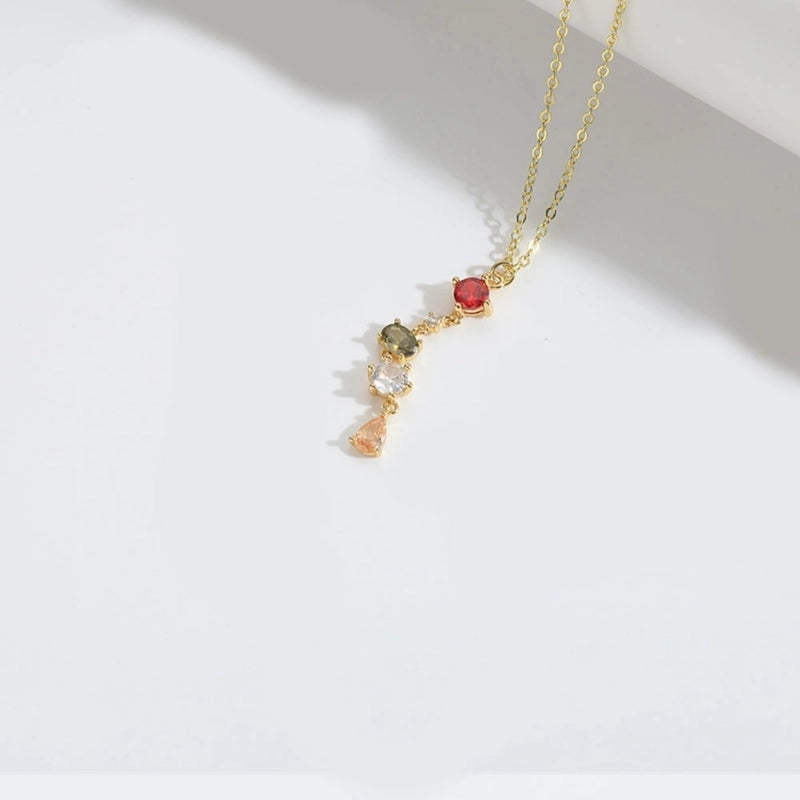 Copper 14K Gold Plated Inlay Cross Zircon Copper Necklaces