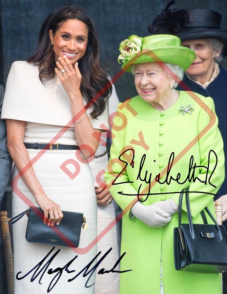 Queen Elizabeth Meghan Markle 8.5x11 Autographed Signed Reprint Photo Poster painting