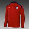 Joyfball 2024/2025 England Half-Pull Training Suit Jujube Red Football Shirt 1:1 Thai Quality