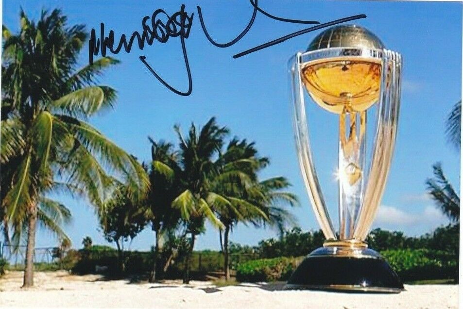 xx Australia 1980's and 90's Test Cricketer MERV HUGHES Signed World Cup Photo Poster painting