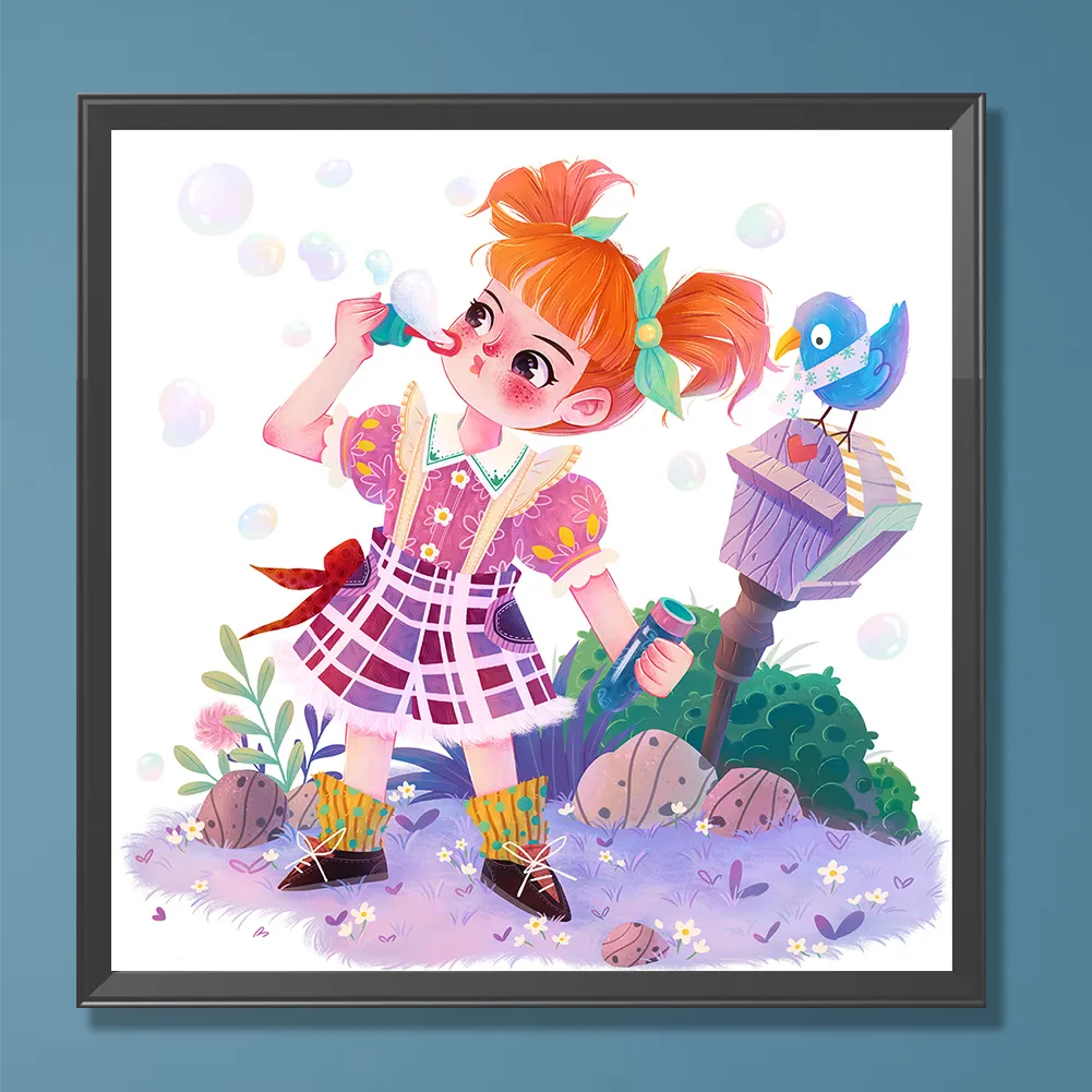 Full Round Diamond Painting 30*30cm - Little Girl