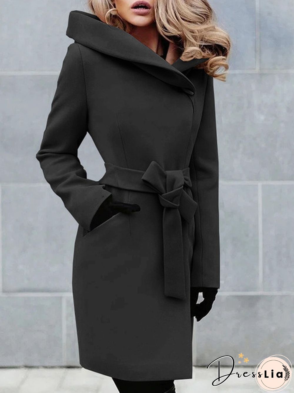 New Women Fashion Solid Color Woolen Jacket Coat Ladies Casual Loose Long Trench Coat Autumn Winter Overcoat Long Jacket Windbreaker Plus Size