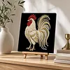 DIY Pearl Painting Rooster for Home Wall Decor with Frame(30x30cm)