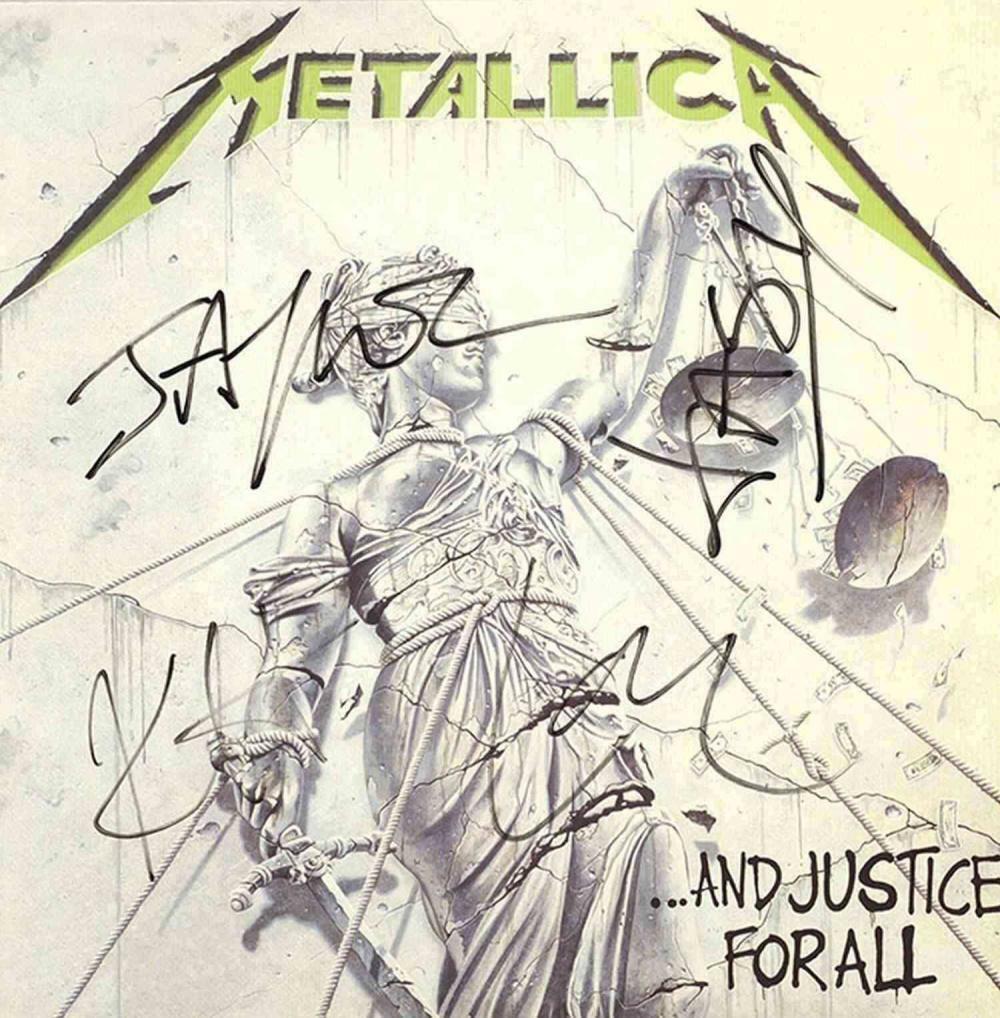 METALLICA Signed 'And Justice For All' Photo Poster paintinggraph - Signed by 4 - preprint