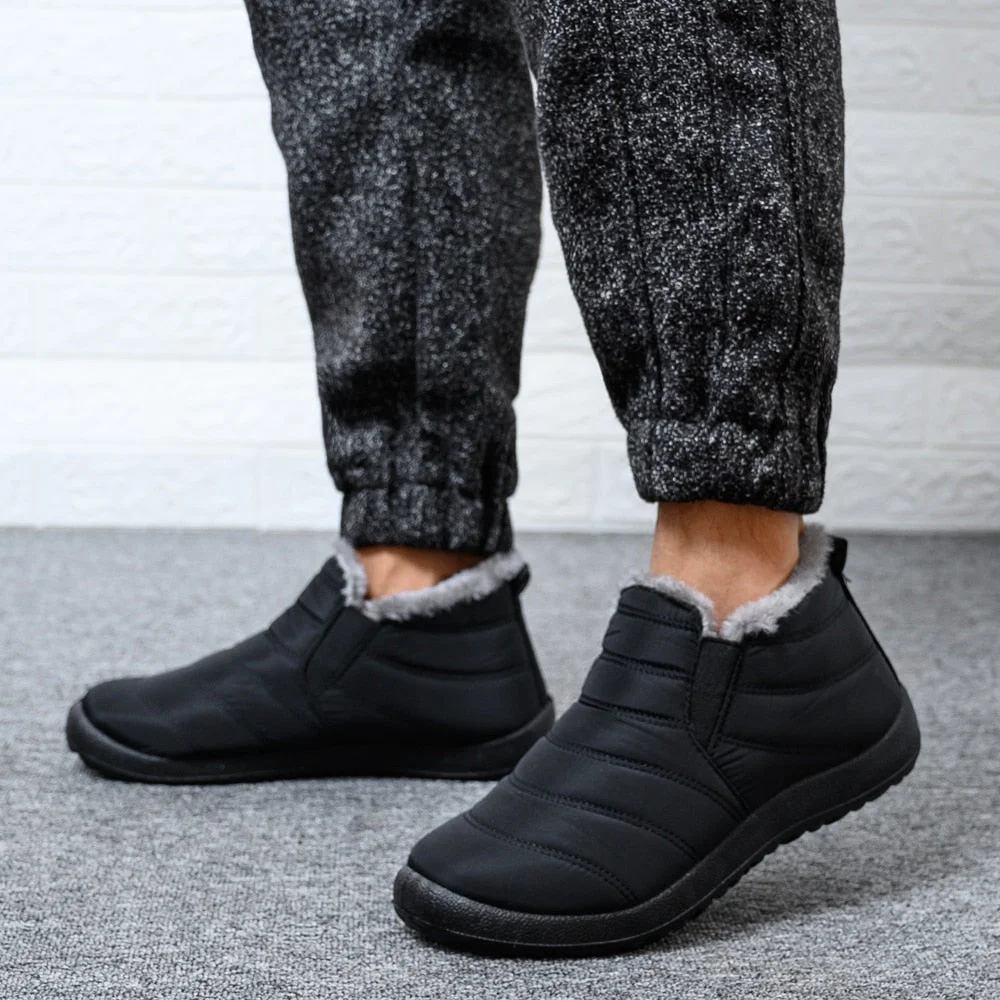 2020 Winter boots women waterproof snow shoes  Warm Fur Ankle Boots  Female Slip On Flat Casual Shoes Couple shoes plus size