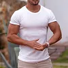 Men's Short-sleeved Solid Color Casual T-shirt by Inlyline