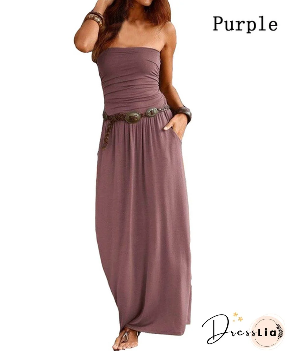 Women's Fashion Summer Sleeveless Printed Dress Slim Casual Tube Top Skirt Lady Oversized Party Dress