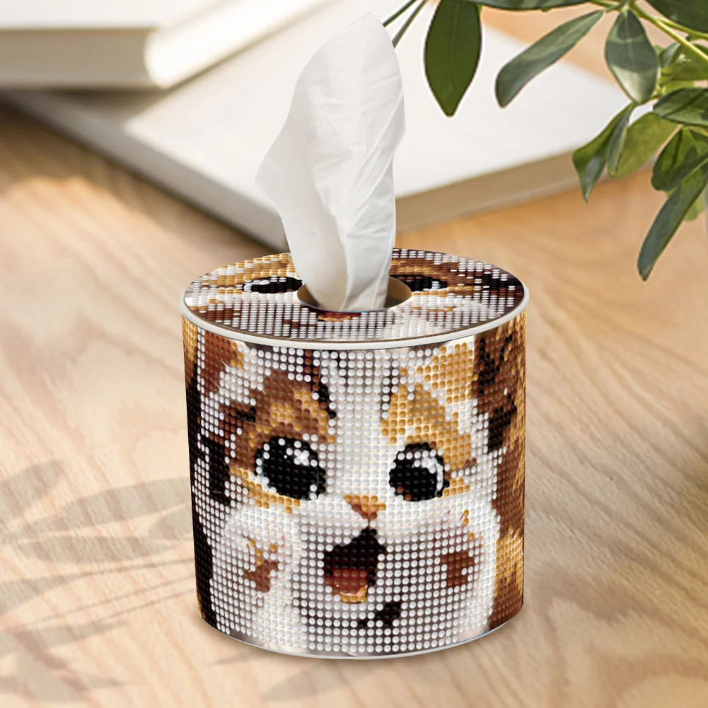 Cute Kitten DIY Diamond Painting Handmade Tissue Holder Rhinestones Tissue Box