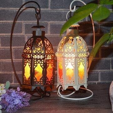 Vintage Iron Frame Natural Crystal Salt Rock Lamp Air Purifier Desk Night Light - Appledas
