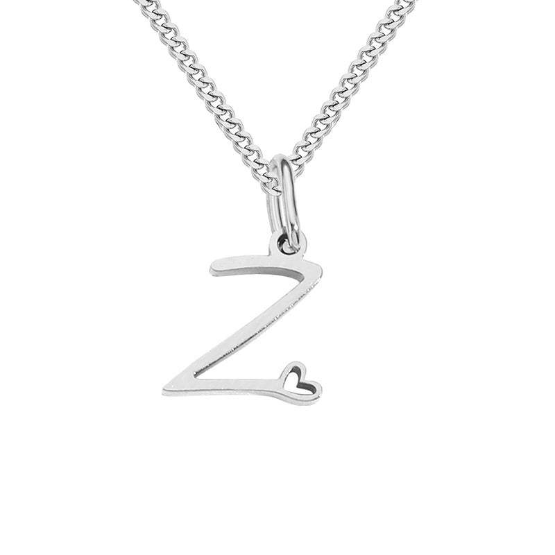 Stainless Steel Minimalist Plating Letter Solid Color Pendant Necklace