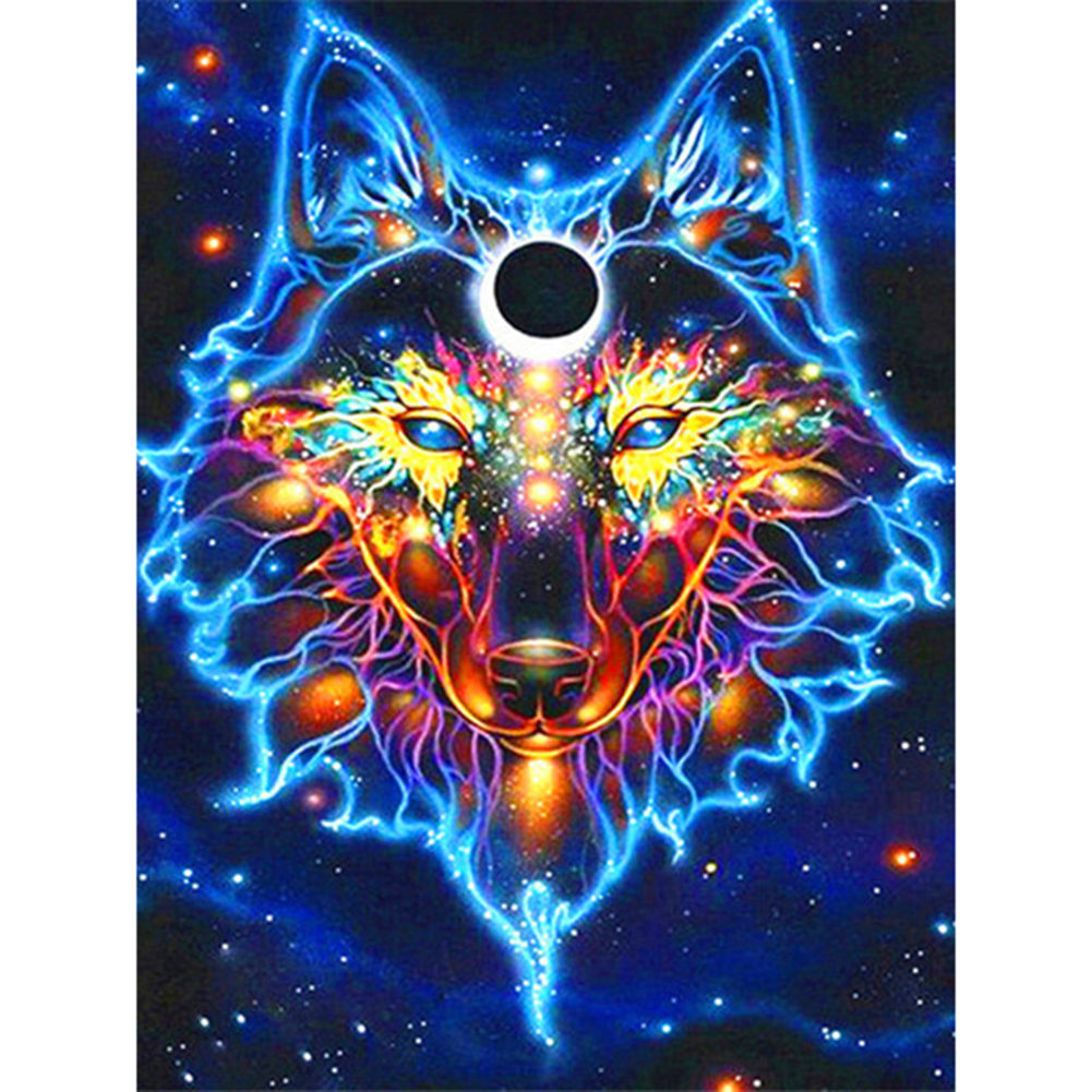

30*40CM - Round Drill Diamond Painting - Shining Wolf, 501 Original