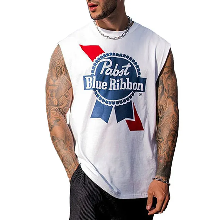 Men's Athletic Letter Print Sleeveless Tank Top 42766076Y