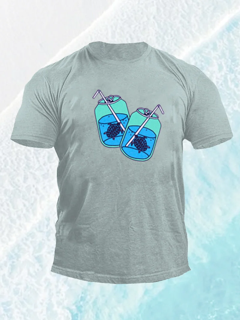 Men's Ocean Turtle Soda Short-Sleeved Shirt in  mildstyles