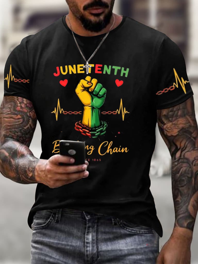 Men'S Juneteenth Print T-Shirt 