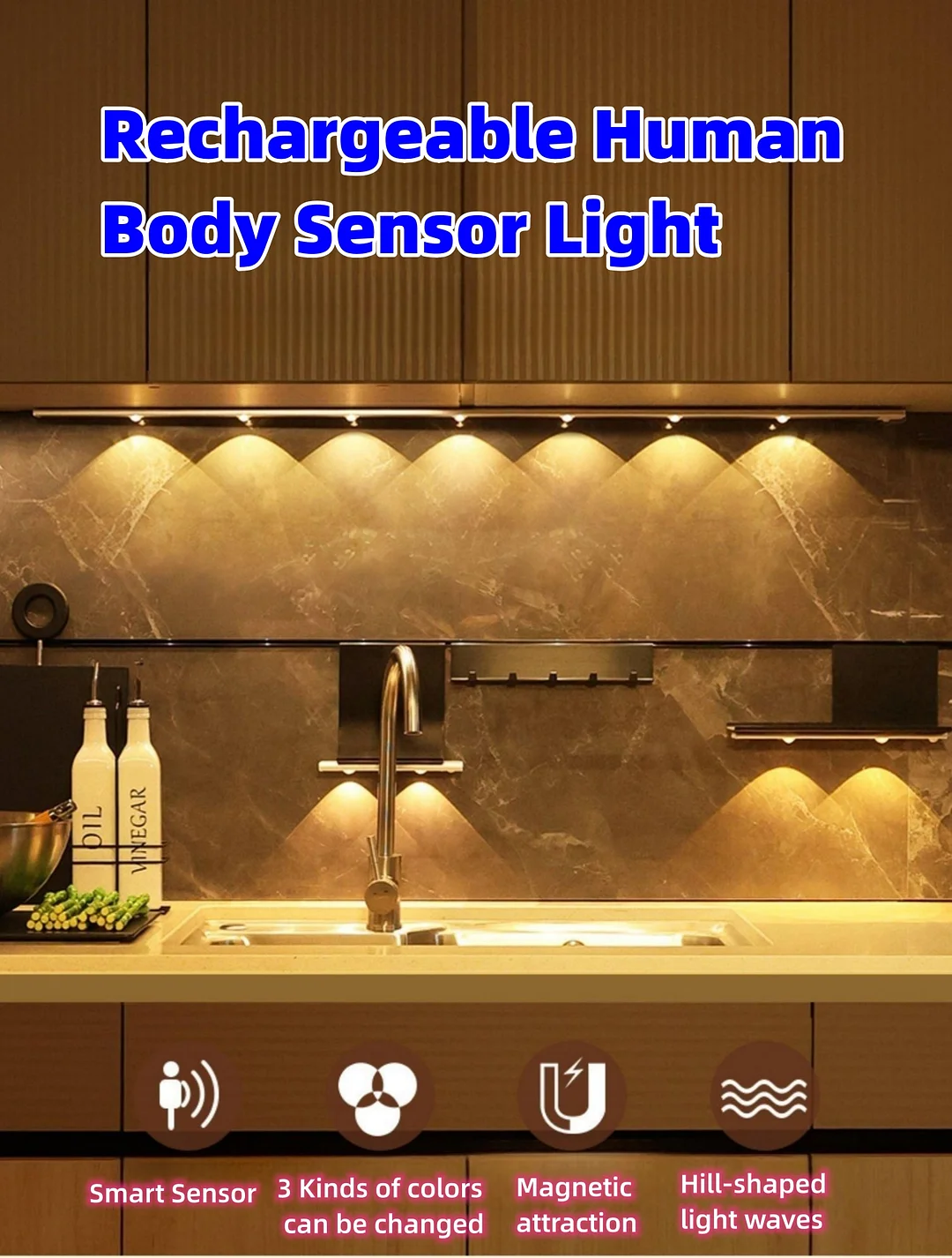 Bedroom Wardrobe Wine Cabinet Kitchen Household Human Body Sensor Light Strip