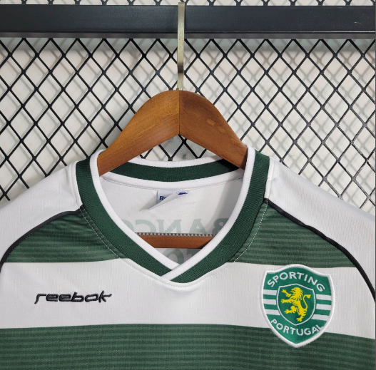 Retro 01-03 Sporting Lisbon Home Long Sleeve Football Shirt Thai Quality