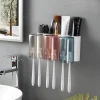Modern Home Living Bathroom Gadget Toothbrush Holder Cups Toothpaste Squeezer 