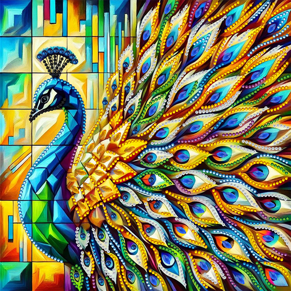 Peacock 30*30cm(canvas) special shaped drill diamond painting