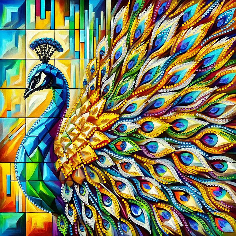Peacock 30*30cm (Canvas) Special Shaped Drill Diamond Painting gbfke