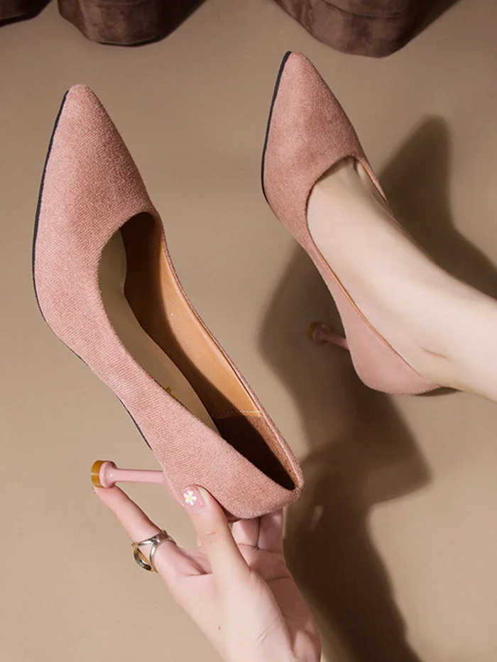 6 cm simple pointed stiletto heel professional shoes