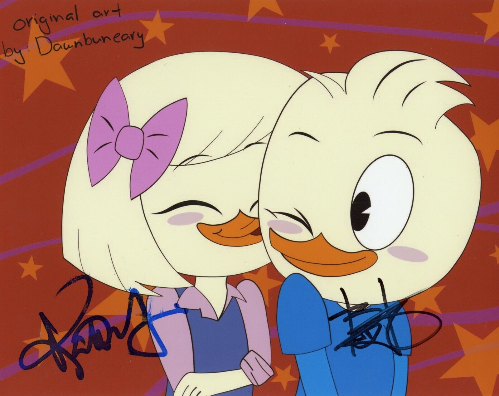 ~~ BEN SCHWARTZ & KATE MICUCCI Authentic Hand-Signed DUCKTALES