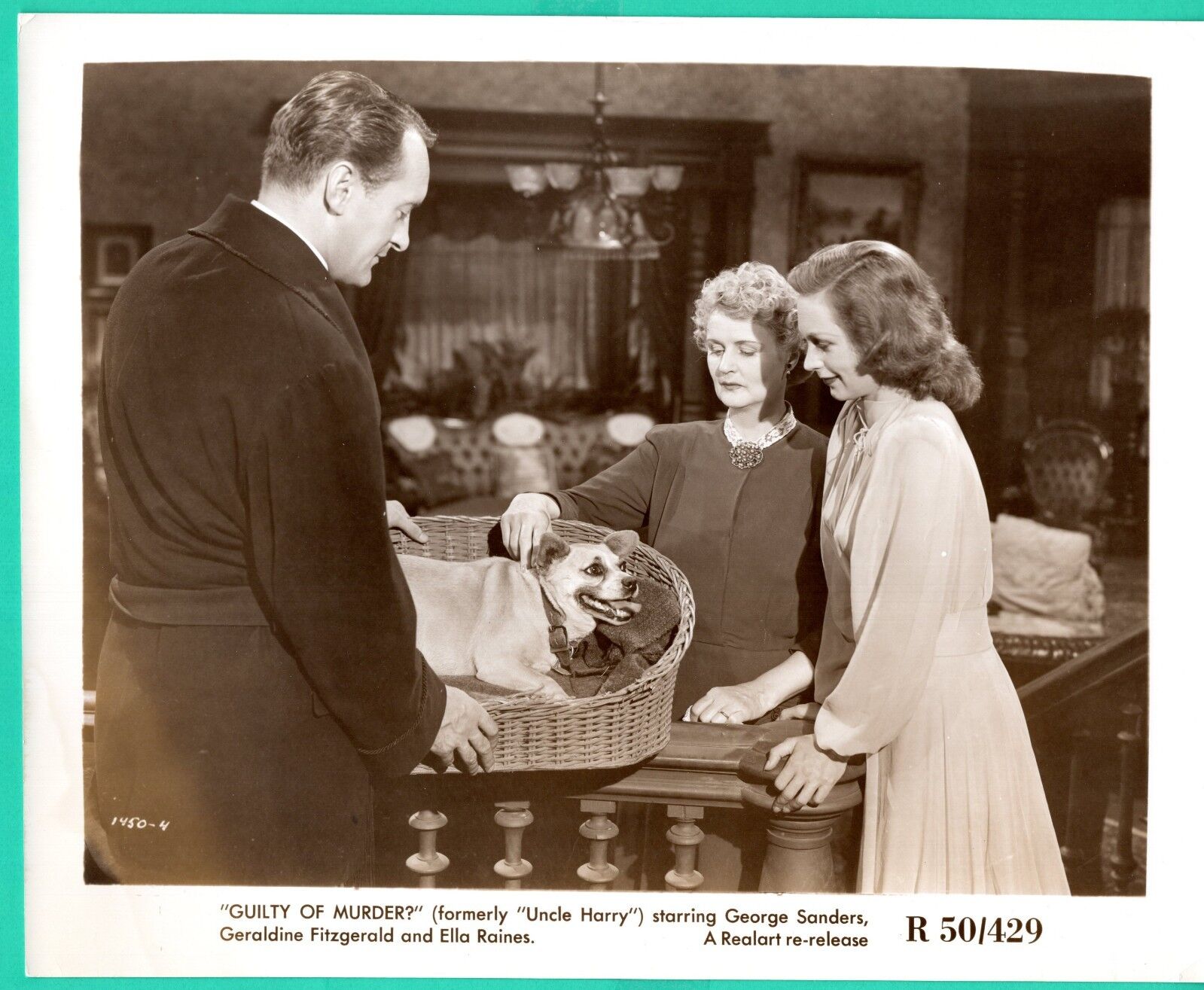 GEORGE SANDERS GERALDINE FITZGERALD ELLA RAINES 1945 Photo Poster painting 8x10 UNCLE HARRY