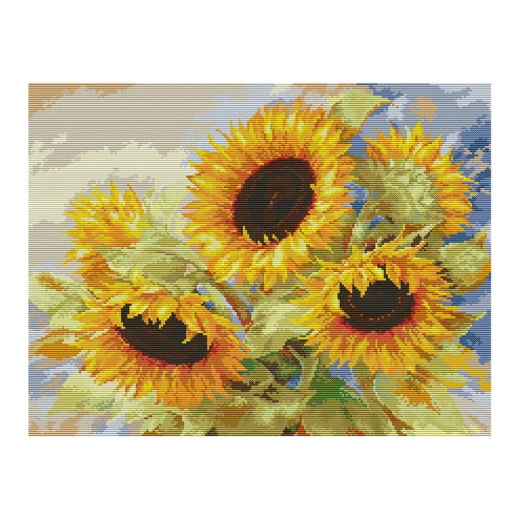 Joy Sunday Sunflower 14CT Counted Cross Stitch 48*38CM