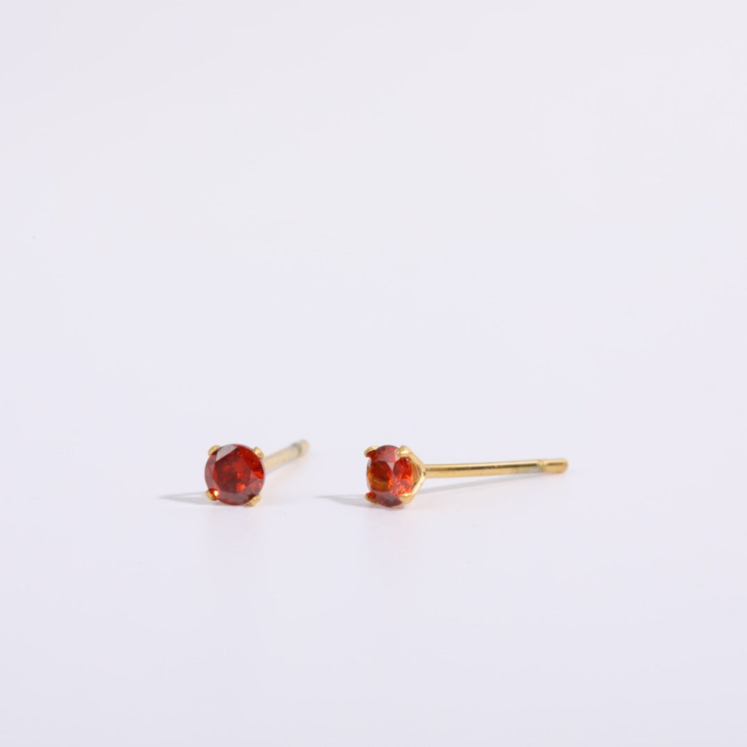 Round Geometric Titanium Steel Stud Earrings