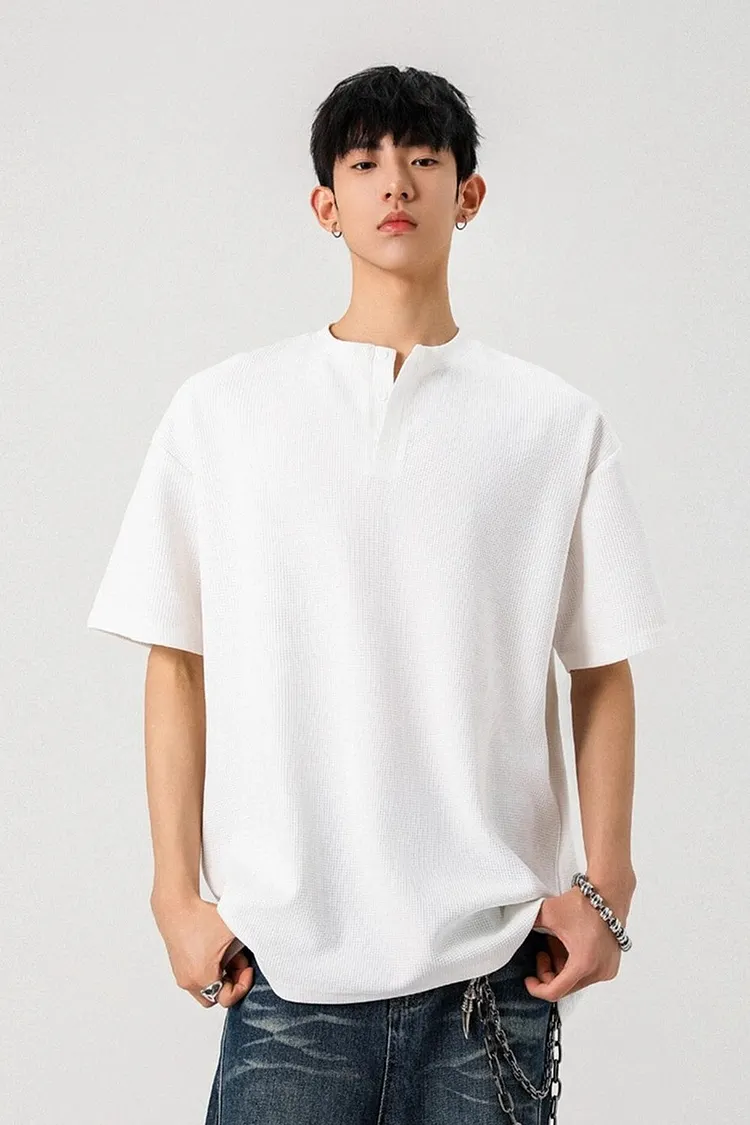 Men's Relaxed Fit Henley Neck Short Sleeve T - Shirt