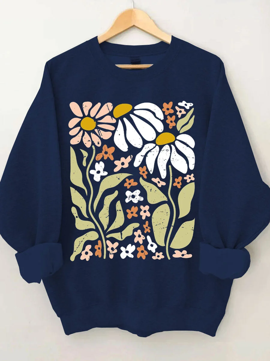 Boho Wildflowers Floral Nature Sweatshirt