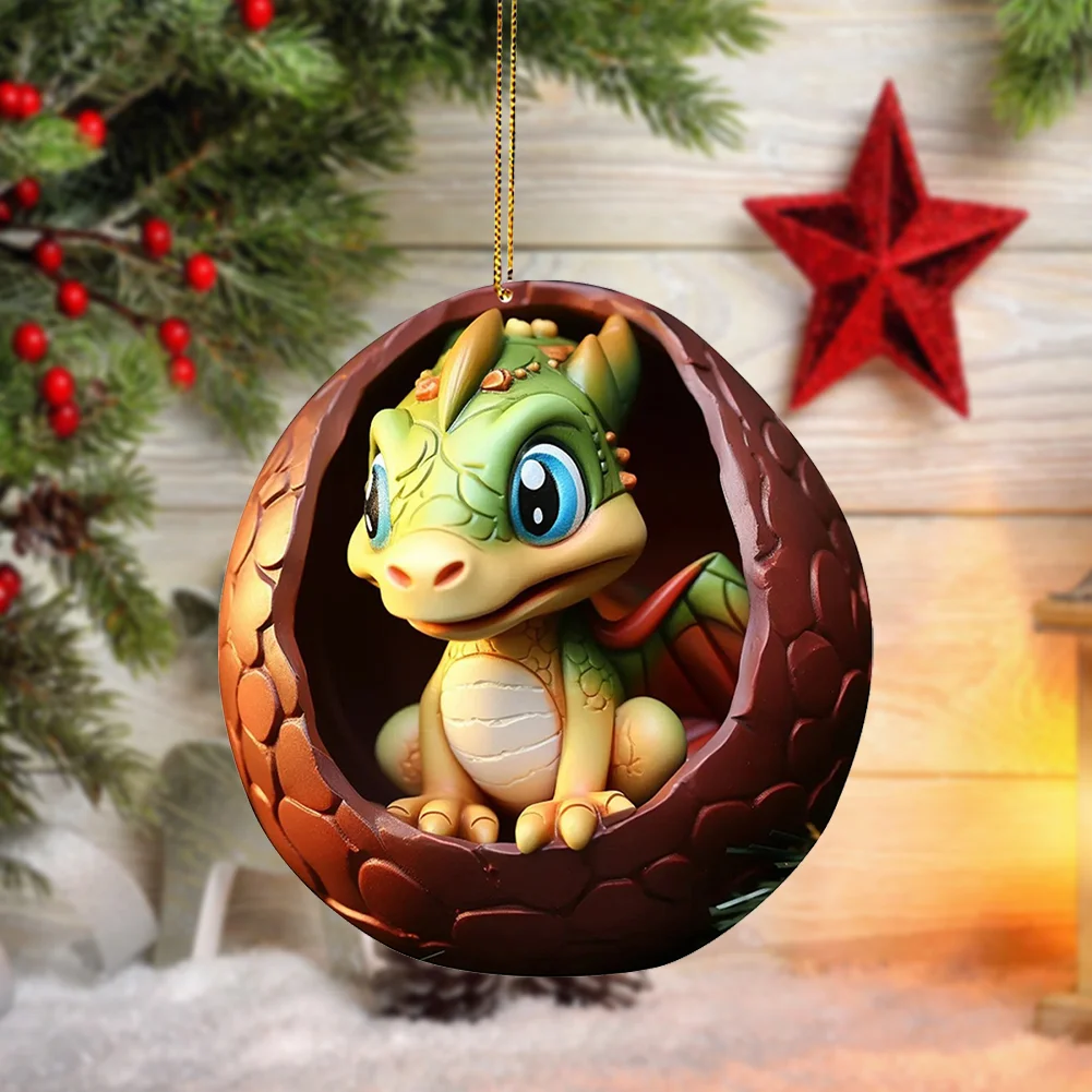 Christmas Dragon Egg Decoration Novelty Cute Acrylic Party Favors (D)