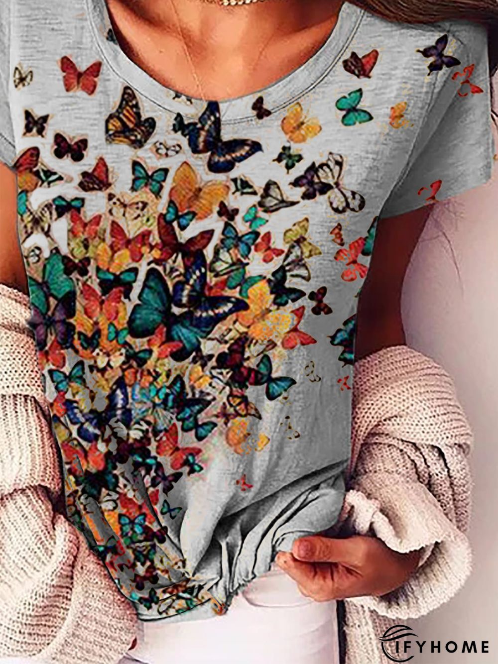 Printed Short Sleeve Casual T-shirt | IFYHOME