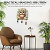 (US Only)Wooden Special Shape Owl 3 Hooks Diamond Painting Hook Rail for Wall Cabinet
