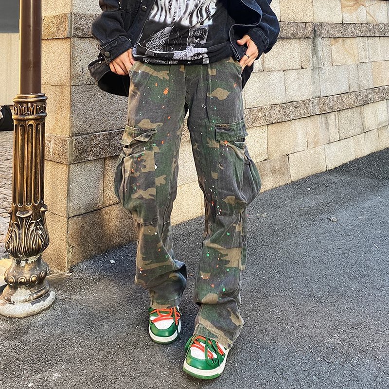 Camouflage Baggy Tracksuit Cargo Pants For Men