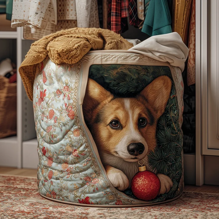 Sneaky Puppy Quilted Laundry Basket GFTONT4525