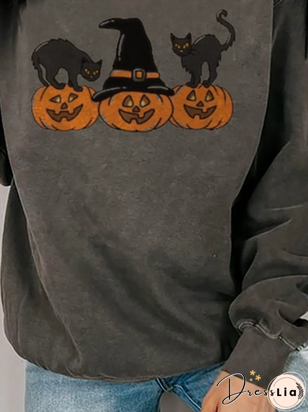 Casual Animal Autumn Daily Jersey Standard Crew Neck Regular Regular Sweatshirts for Women