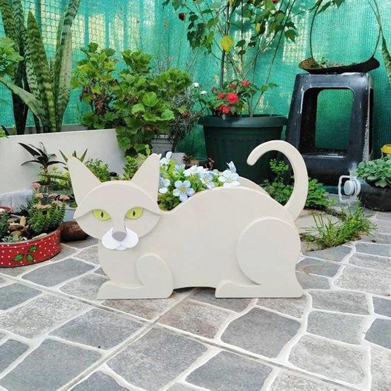 VigorDaily White Cat Planter AP079