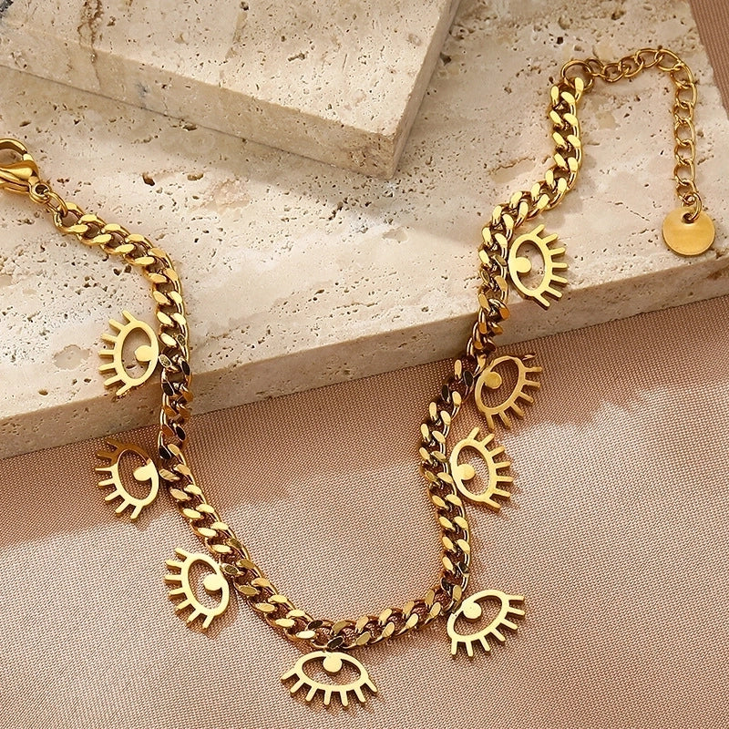 Titanium Steel Minimalist Devil’s Eye Plating Bracelets