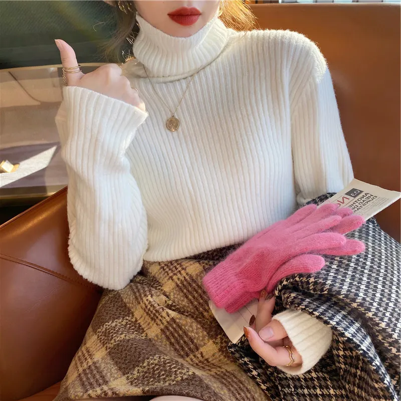 Churchf Churchf Collar Pit Sweater Jacket Qiu Dong Loose Bottom Shirt 2024 Korean New Foreign Style Versatile Set Knitting Dozen