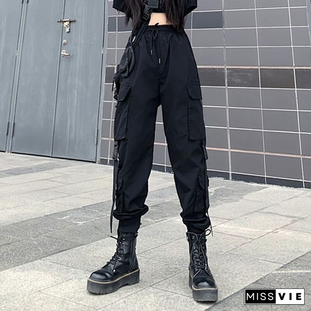 Spring Summer Fashion Cargo Pants Women Pockets Jogger Trousers Harajuku Casual Slim High Waist Streetwear Lady Pants New