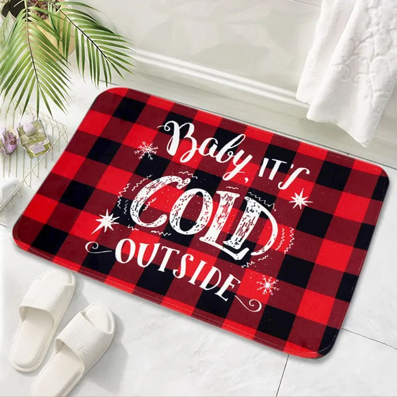 Merry Christmas Mat Flannel Outdoor Carpet Christmas Decorations For Home Xmas Santa Ornament Navidad 2020 Noel New Year Gifts