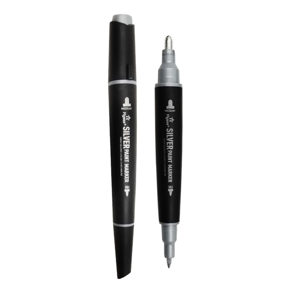 

Double-Headed Silver Mirror Marker Pen Graffiti Stationery Paint Metal Pen, 501 Original