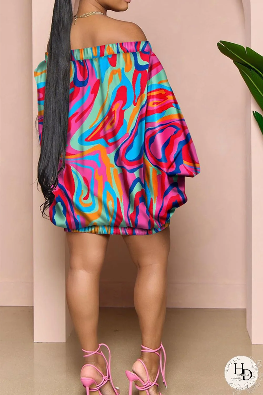 Red Green Casual Sweet Cute Simplicity Not Positioning Printed Basic Printing Off the Shoulder Ball Gown Dresses